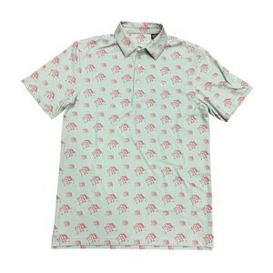 SWING JUICE 'Golf & Tacos' All Over Blue Performance Golf Polo SZ Small - Cool